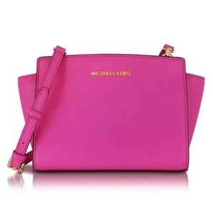 Michael Kors Pink Mini Selma Crossbody Purse
